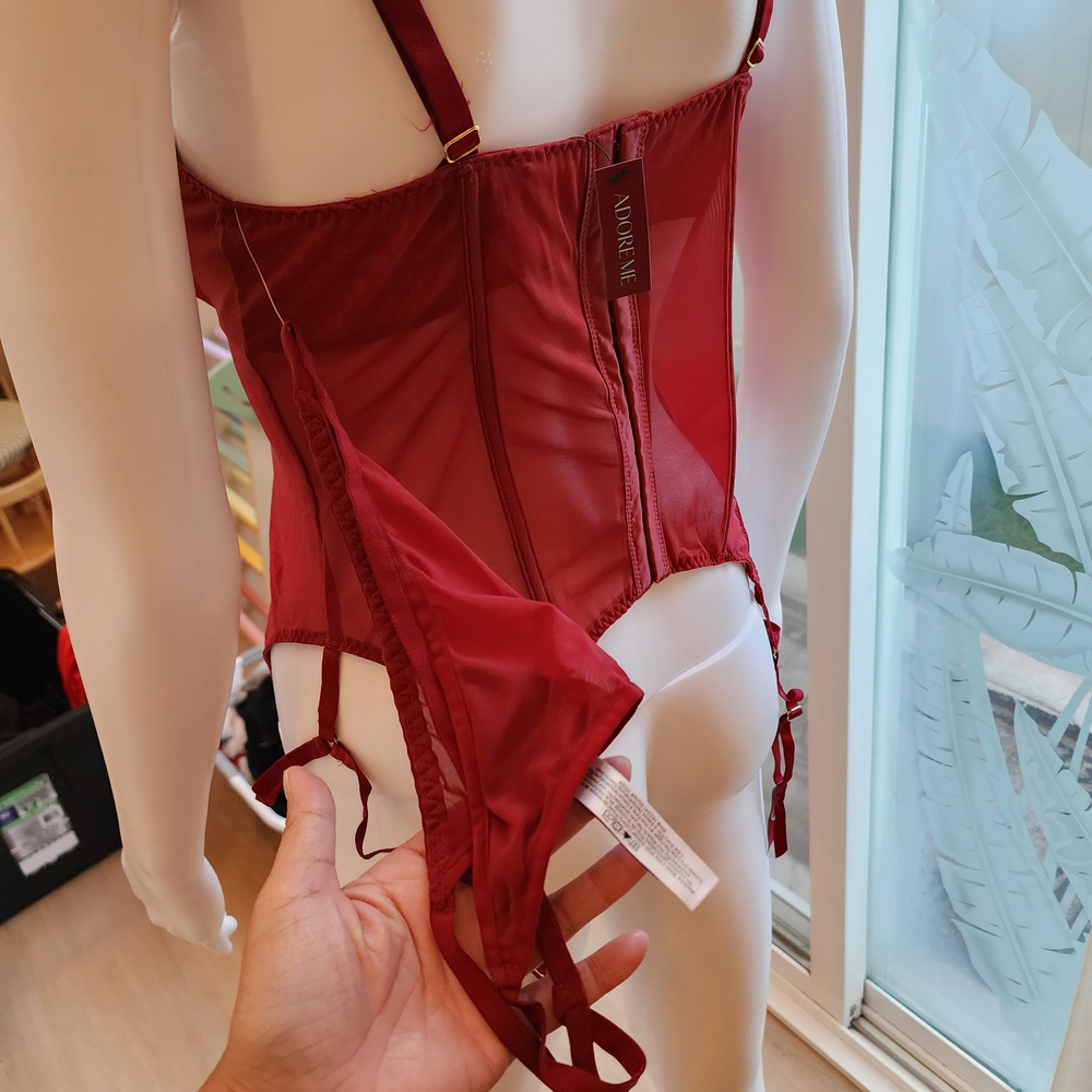 NWT Adore Me Red Lace Bra with Strappy Design - Picture 5 of 10